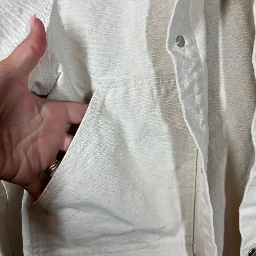 The North Face Men's Outlander Canvas‎ Utility Jacket Cream Pockets Workwear M